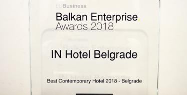 Beogradskom IN hotelu priznanje Best Contemporary Hotel za 2018.